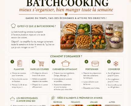 Aperçu de la section batch cooking du guide